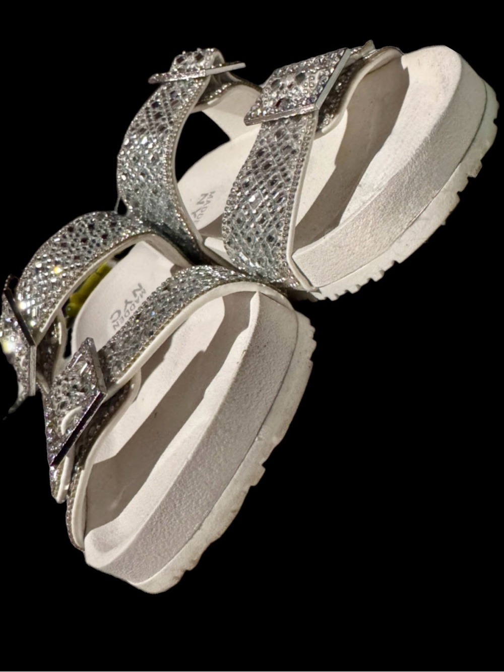 Silver Rhinestone Double-Buckle Sandals - Picture 10 of 10